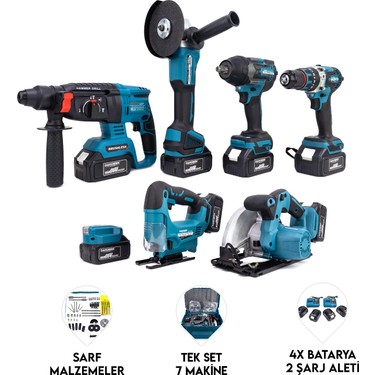 Dawreek PH312 Kömürsüz Akülü 7 li Set
